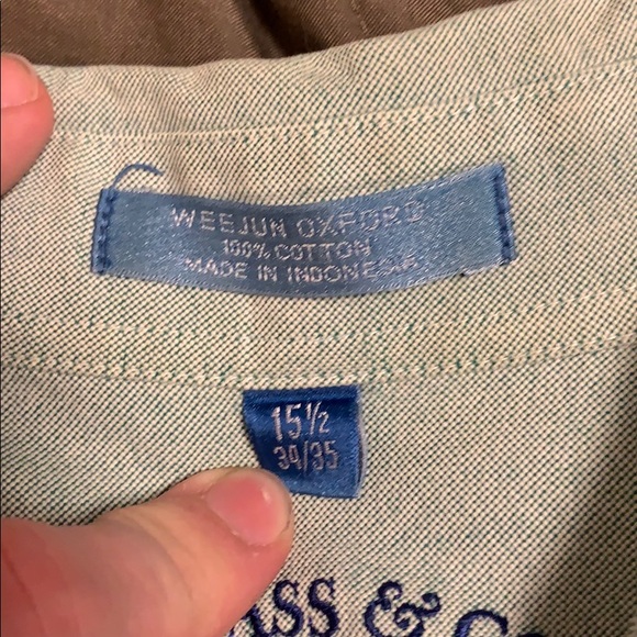 Bass Weejuns Oxford Shirt - 15.5, 34/35 - Green - Picture 5 of 5